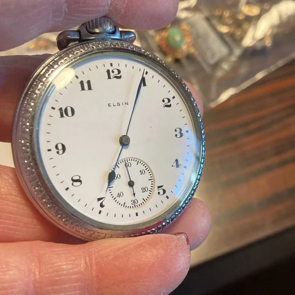 Vintage Men’s  Silver Tone Pocket Watch - Picture 8 of 10